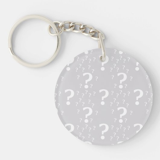 Porte-clés Mystère point de question énigme puzzle gris clair (Devant)
