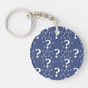Porte-clés Mystère question marque énigme puzzle bleu