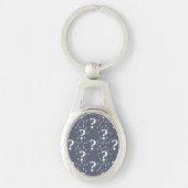 Porte-clés Mystère question marque énigme puzzle bleu-gris (Devant)