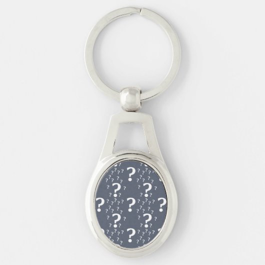 Porte-clés Mystère question marque énigme puzzle bleu-gris (Devant)
