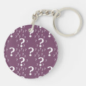 Porte-clés Mystère question marque énigme puzzle mauve (Dos)