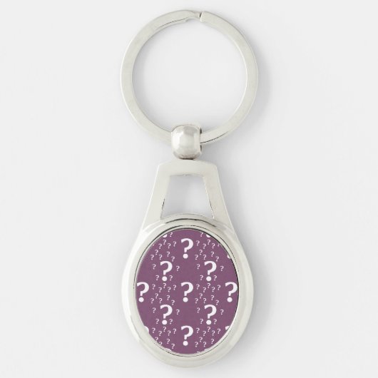 Porte-clés Mystère question marque énigme puzzle mauve (Devant)
