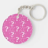 Porte-clés Mystère question marque énigme puzzle rose (Dos)