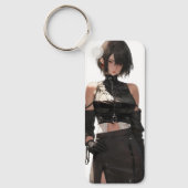 Porte-clés Mystérieux Anime Girl Cuir (Recto)