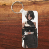 Porte-clés Mystérieux Anime Girl Cuir (Recto)