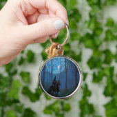 Porte-clés Mystérieux Chevalier Noir dans la Forêt Lune (Main)