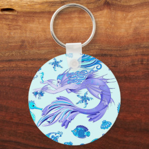 Porte-clés Mystic Fairy Purple Créature Carreaux en céramique