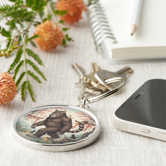 Porte-clés Mystical Cat-Foot in Japanese Forest Keychain (Côté)