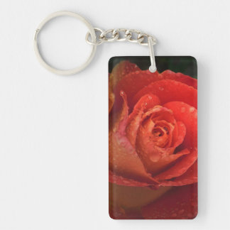 Porte-clés Mystique Dark Botanical Red Orange Rose Keyring