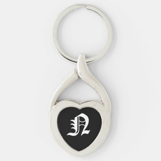 Porte-clés "N" Black Heart Keychain (Devant)