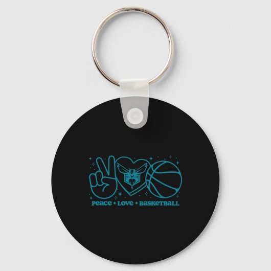 Porte-clés N Charlotte Hornets Peace Love Sketll  (Recto)
