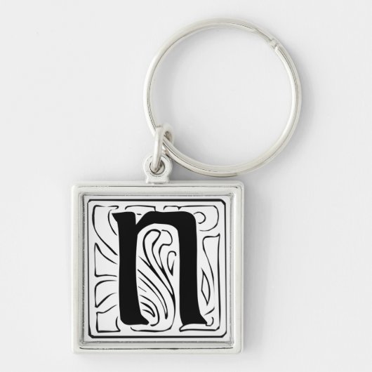 Porte-clés N Monogramm schwarz weiß Schlüsselanhänger (Devant)