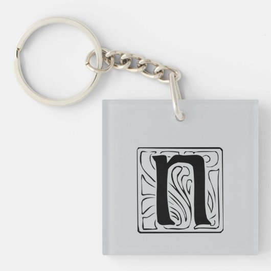 Porte-clés N monogramme noir (Devant)