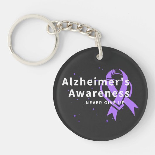 Porte-clés N'abandonnez jamais - La conscience d'Alzheimer (Devant)