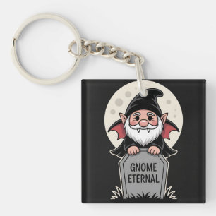Porte-clés Nain de vampire de dessin animé mignon debout deva
