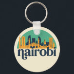 Porte-clés Nairobi Kenya City Skyline Retro Cityscape Art<br><div class="desc">Design urbain vintage et rétro avec une belle skyline, attraction touristique et art urbain. gratte-ciel Cool et silhouette de construction merchandises pour touristes et voyageurs. Parfait comme souvenir à rapporter lors d'un voyage dans le monde. Enregistrez la mémoire de votre voyage et de vos vacances en famille et entre amis....</div>