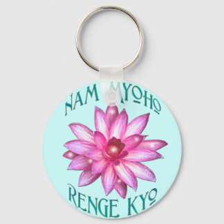 Porte-clés Nam Myoho Renge Kyo avec Lotus Flower Design