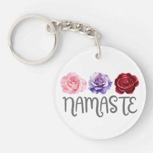 Porte-clés Namaste à trois fleurs (Devant)