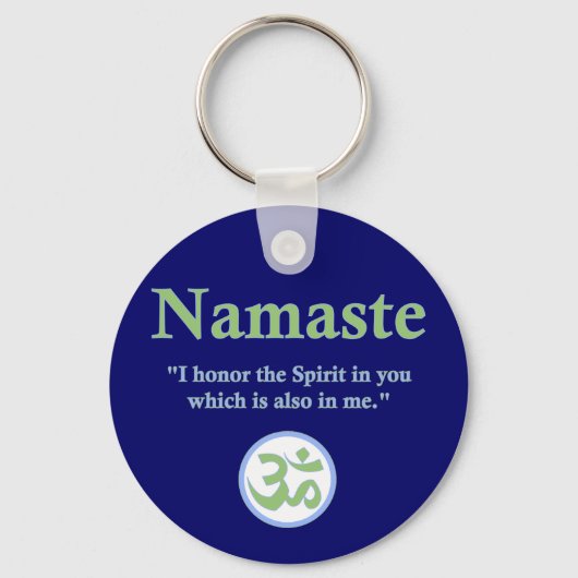 Porte-clés Namaste - avec citation et symbole Om (Recto)