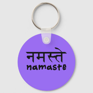 Porte-clés Namaste en anglais et hindi