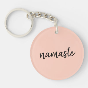 Porte-clés Namaste   Méditation de Yoga moderne Peachy Pink