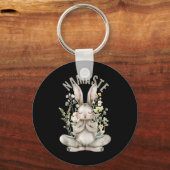 Porte-clés Namaste Rabbit de Pâques Zen Yoga Intérieur Paix S (Recto)