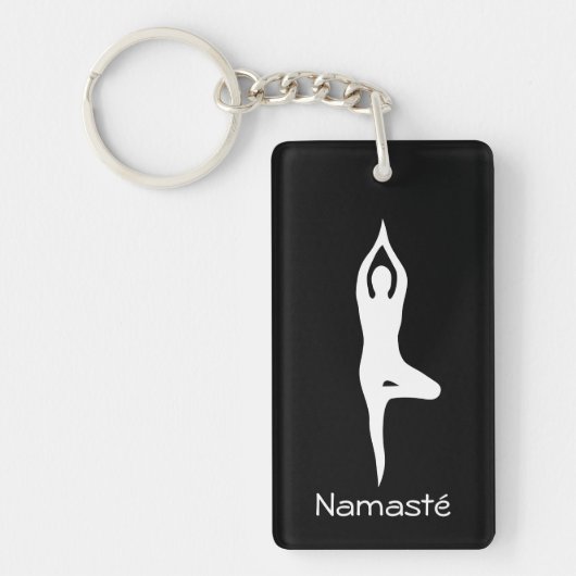 Porte-clés Namasté yoga arbre pose silhouette porte - clé per (Devant)