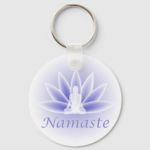 Porte-clés Namaste Yoga Lotus Femme Porte - clé Bleue Fleur