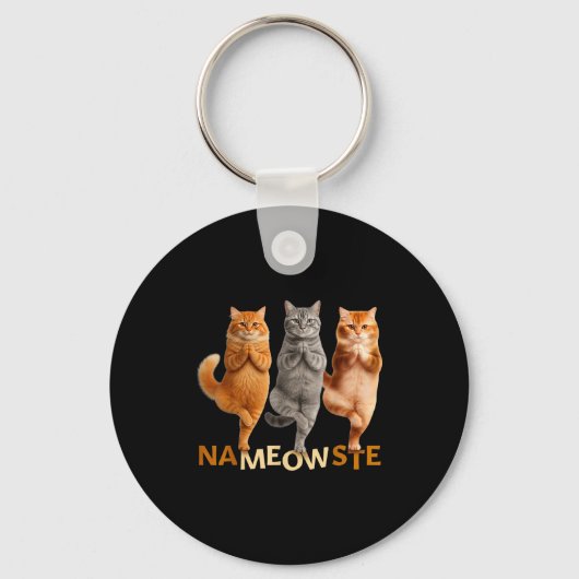 Porte-clés Nameowste Yoga Cat (Recto)