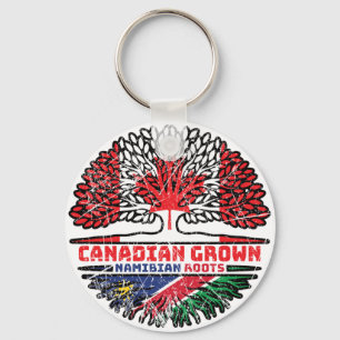 Porte-clés Namibie drapeau canadien des racines de l'arbre du