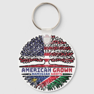 Porte-clés Namibie Etats-Unis drapeau des racines d'arbres