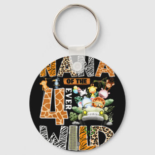 Porte-clés Nana des quatre safari jungle sauvage 4ème anniver