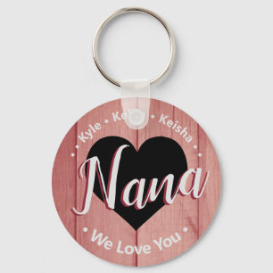 Porte-clés Nana Grand kids Nom personnalisé We Love You Keyc