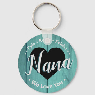 Porte-clés Nana Grandkids Nom personnalisé We Love You