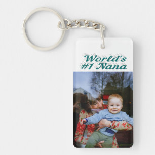 Porte-clés Nana photo texte vert Fête des mères