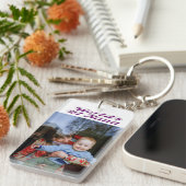 Porte-clés Nana photo texte violet (Devant droit)