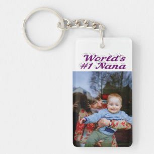 Porte-clés Nana photo texte violet