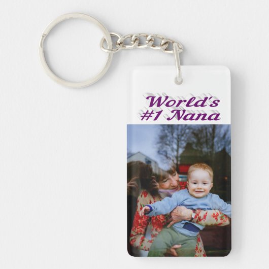 Porte-clés Nana photo texte violet (Devant)