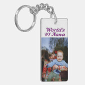 Porte-clés Nana photo violet texte Fête des mères (Devant gauche)
