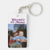 Porte-clés Nana photo violet texte Fête des mères (Dos)