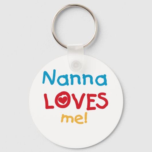 Porte-clés Nanna aime mes t-shirts et cadeaux (Recto)