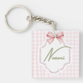 Porte-clés Naomi Baby Girl Nursery Bow&En vichy personnalisée (Devant)