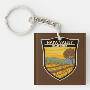 Porte-clés Napa Valley Californie Voyage Art Rétro