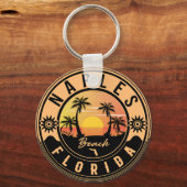 Porte-clés Naples Florida Beach Retro Sunset Souvenirs (Recto)
