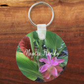 Porte-clés Naples Florida Fleurs tropicales (Recto)
