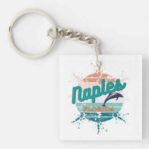 Porte-clés Naples Florida Retro Vintage Explosion coucher de 