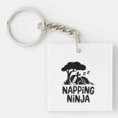 Porte-clés Napping Ninja - Ninja Sleepy mignonne Art Drôle Sl (Devant)