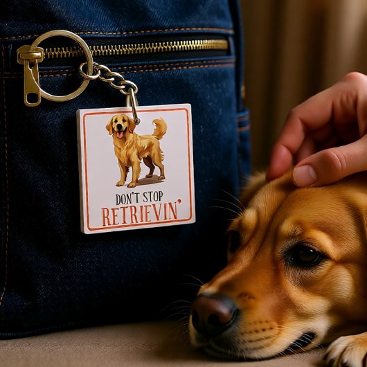 Porte-clés N'arrêtez pas de récupérer - amoureux des chiens-