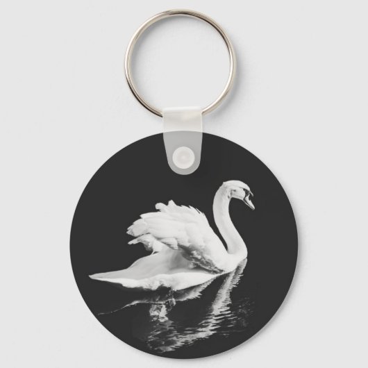 Porte-clés Natation de Swan noir et blanc (Recto)
