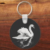 Porte-clés Natation de Swan noir et blanc (Recto)
